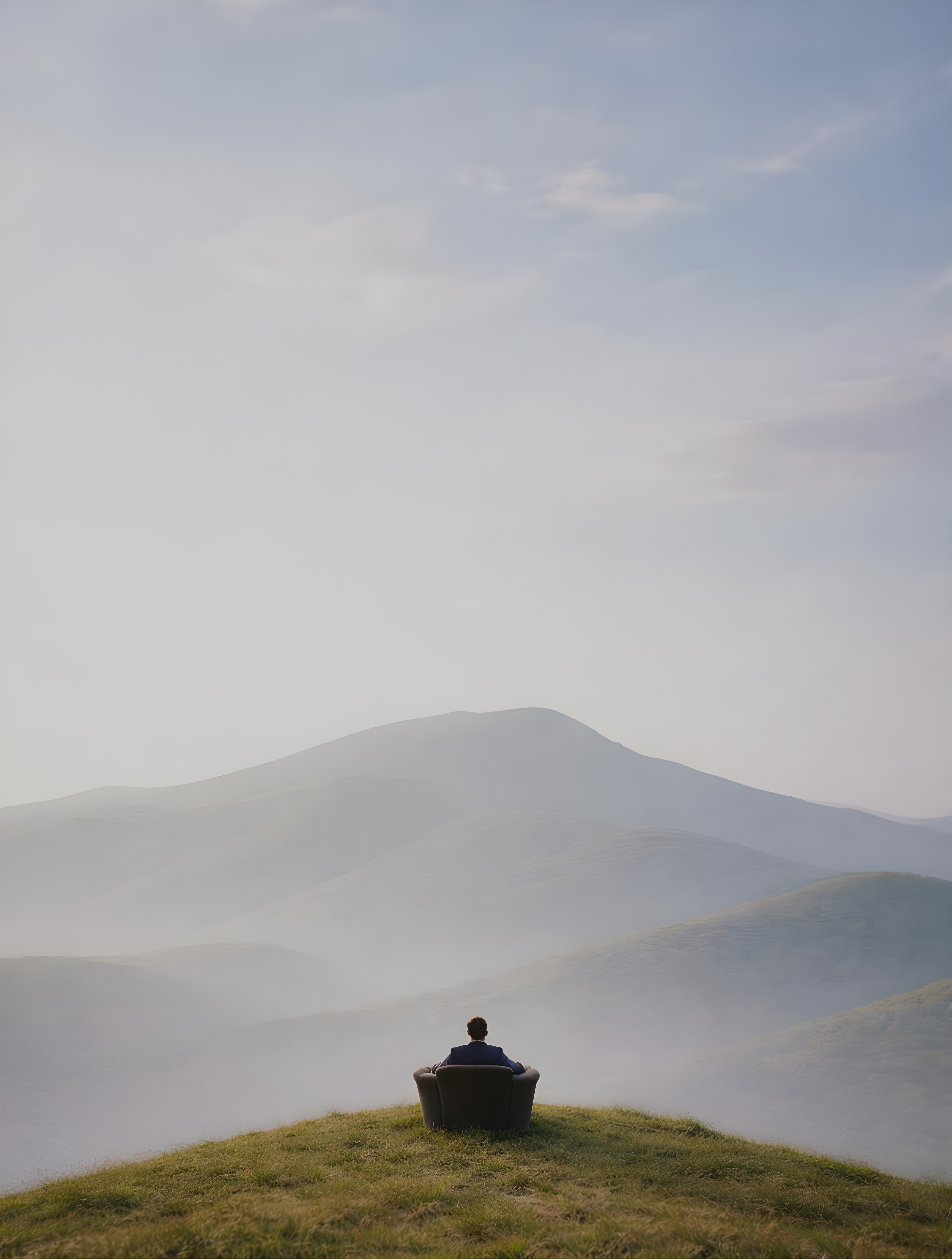Man Sitting On Hill